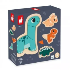 Janod Puzzle évolutif En Bois - Dino -Bébés Produits Boutique janod puzzle evolutif en bois dino 2