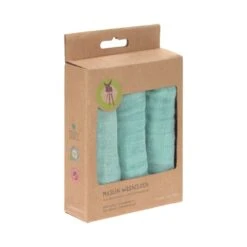 LÄSSIG Laessig Débarbouillettes De Mousseline Menthe -Bébés Produits Boutique laessig debarbouillettes de mousseline menthe 2