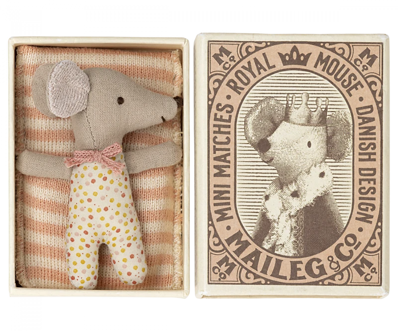 Maileg Souris Réveillée Endormie Rose 2 Maileg Souris Réveillée Endormie Rose – Image 2