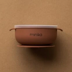 Minika Bol De Silicone Avec Couvercle Cacao