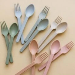 Minika Ensemble Fourchette Et Cuillère En Paille De Blé Sage -Bébés Produits Boutique minika ensemble fourchette et cuillere en paille d 5