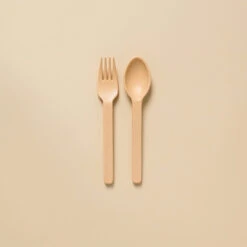 Minika Ensemble Fourchette Et Cuillère En Paille De Blé Sunset
