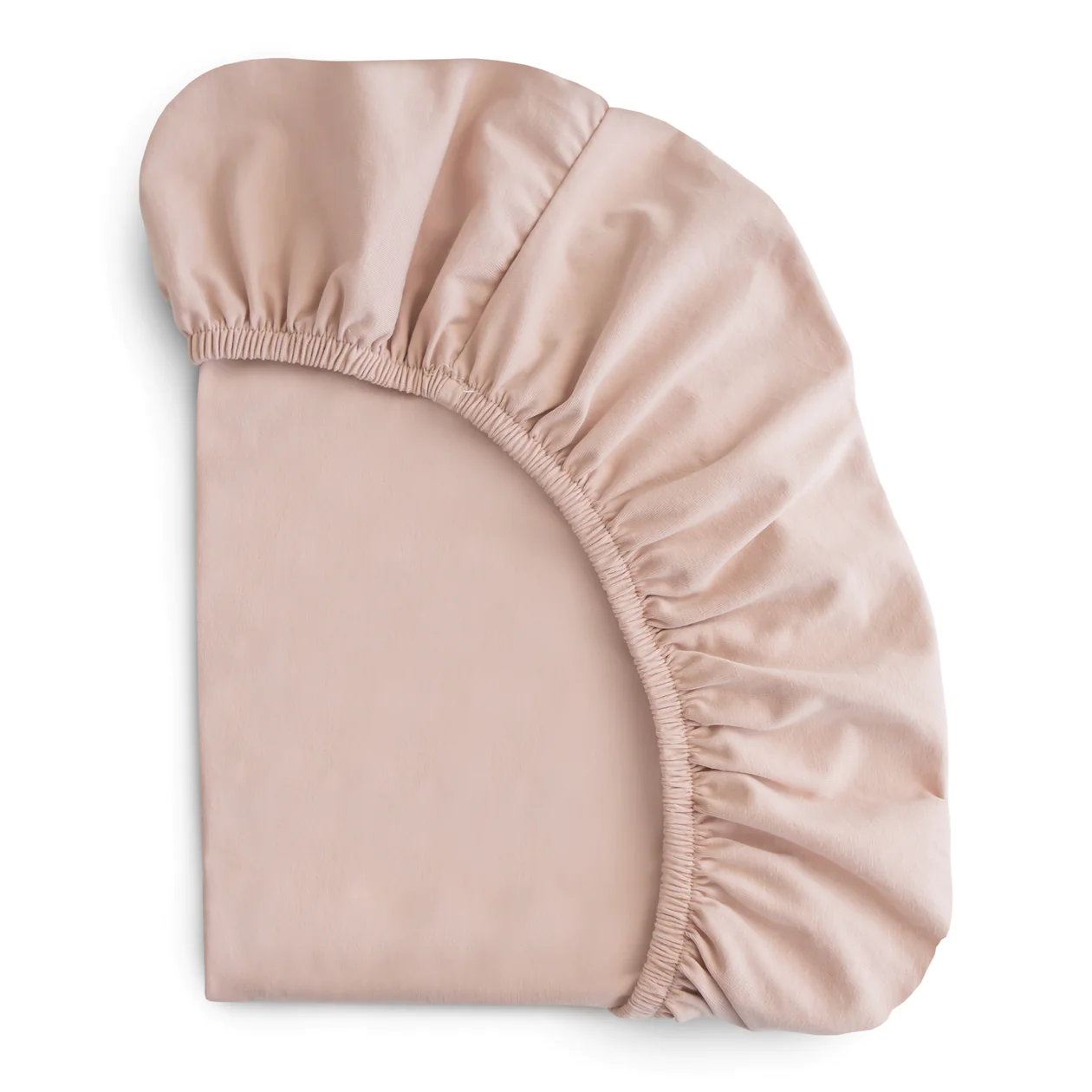 Mushie Drap Contour De Bassinette En Coton Extensible Blush
