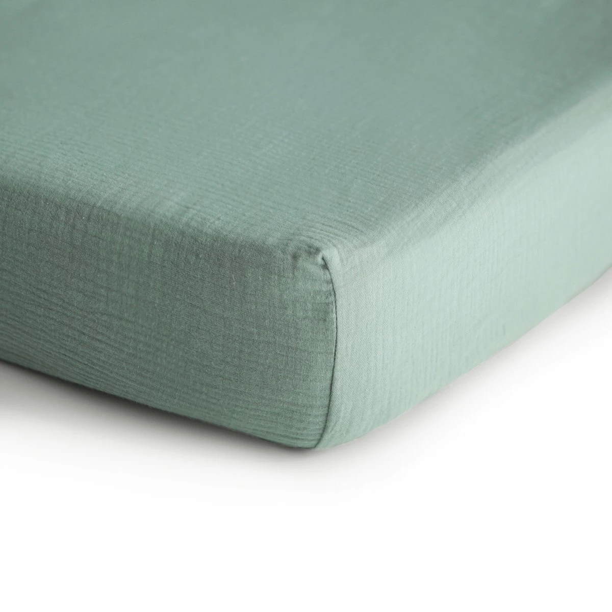 Mushie Drap Contour De Bassinette En Mousseline Roman Green