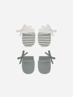 Quincy Mae Mitaines Pour Nouveau-né Sea Green Stripe/Sea Green