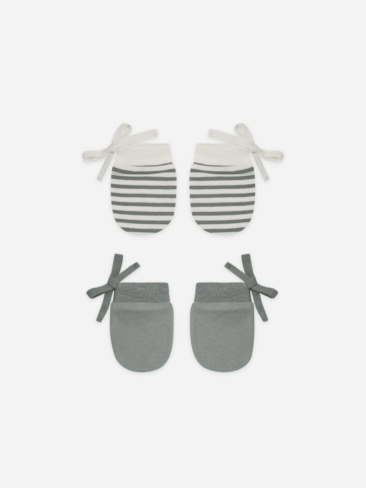 Quincy Mae Mitaines Pour Nouveau-né Sea Green Stripe/Sea Green 1 Quincy Mae Mitaines Pour Nouveau-né Sea Green Stripe/Sea Green