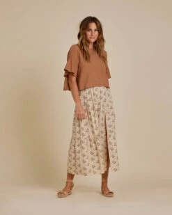 Rylee + Cru Blouse Francie Camel Femme